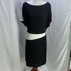 LAUREN Ralph Lauren black & white color block sheath dress 16W/XXL